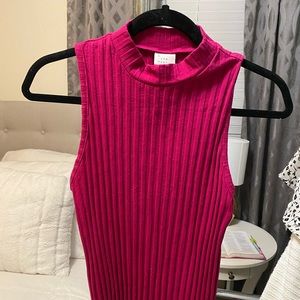 Hot pink turtle neck blouse